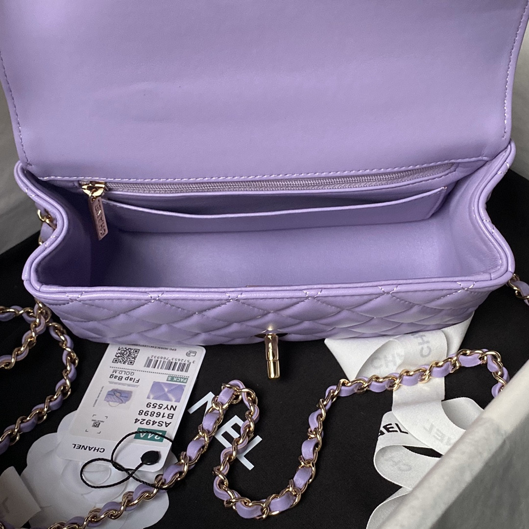 Ch*el 24a mini classic handbag 12 × 20 × 6 cm