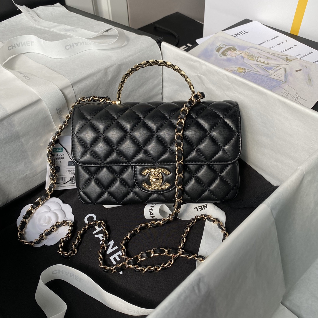 Ch*el 24a mini classic handbag 12 × 20 × 6 cm