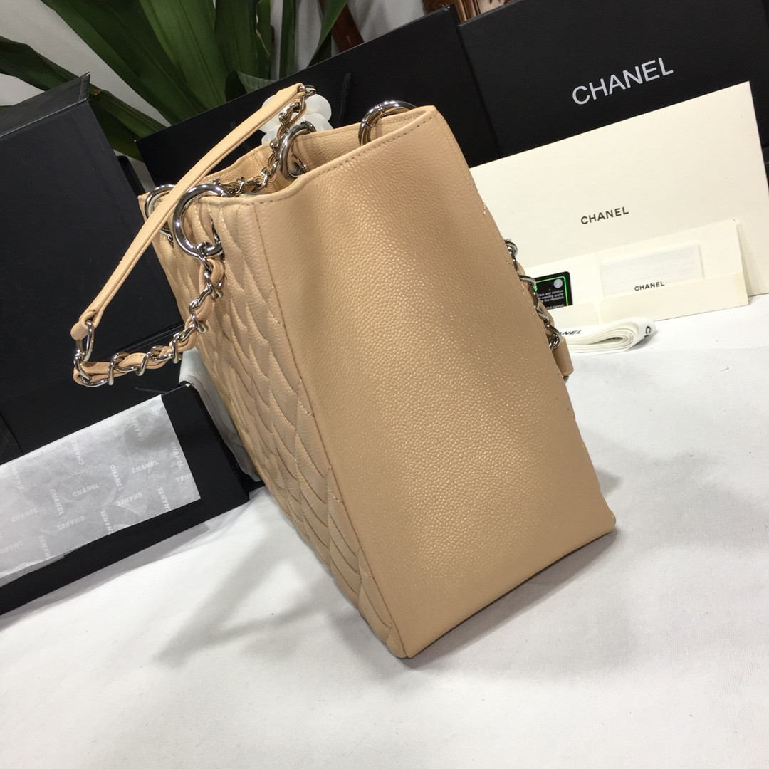 Ch*el gst caviar leather hardware 24x33x13cm