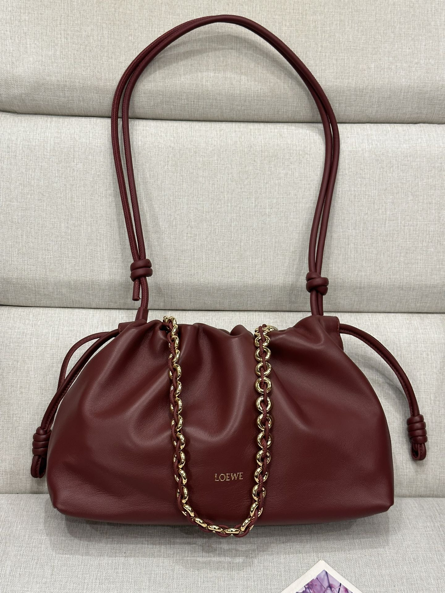 L0ew* medium flamenco purse in mellow nappa lambskin 30x10.5x20cm