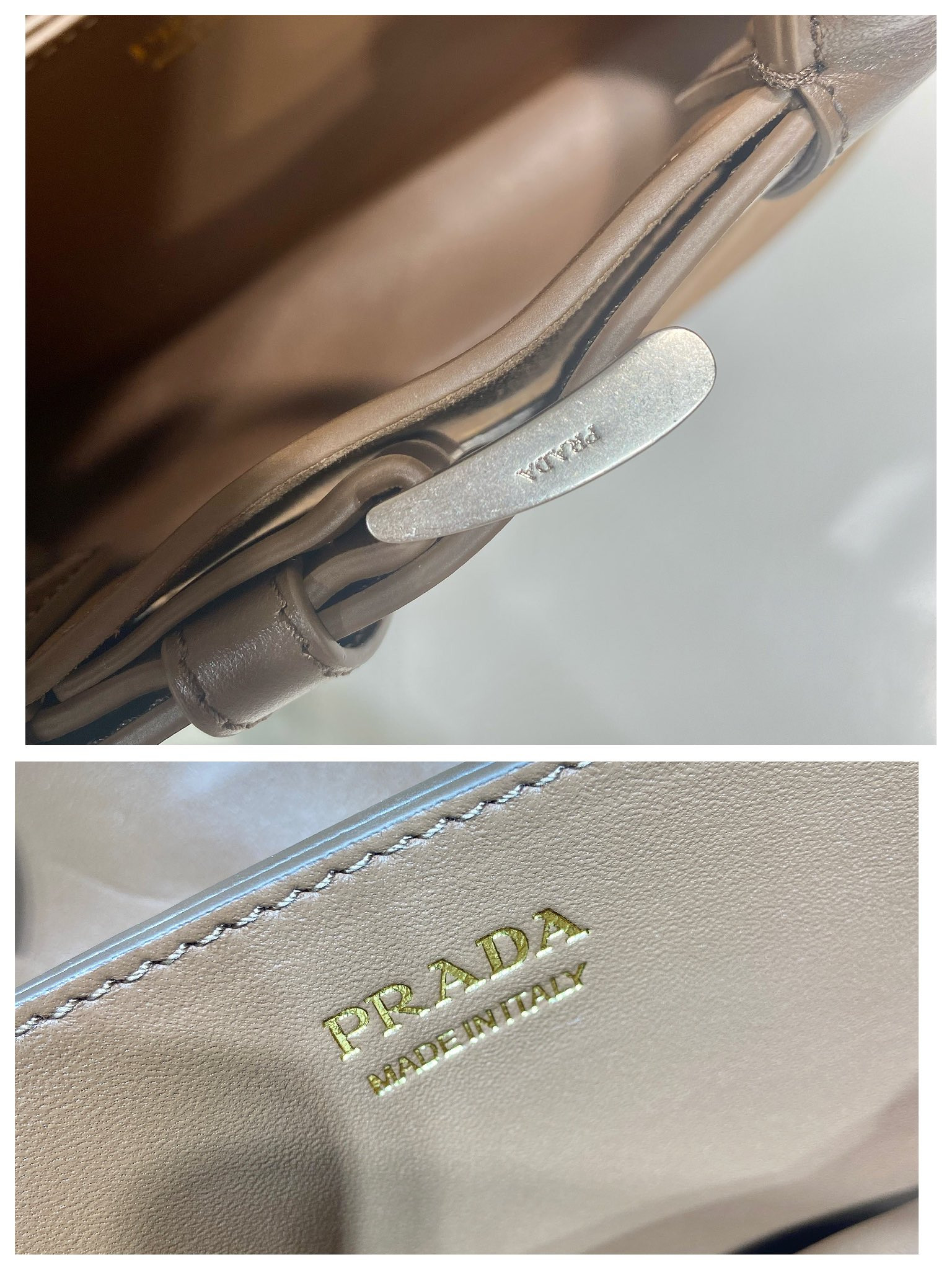 Pra*a large Pra*a buckle suede bag with belt  27.5x37.5x14cm