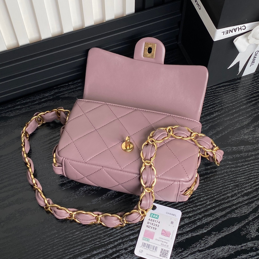 Ch*el fall-winter 2024-25 small flap bag 13x21x7cm