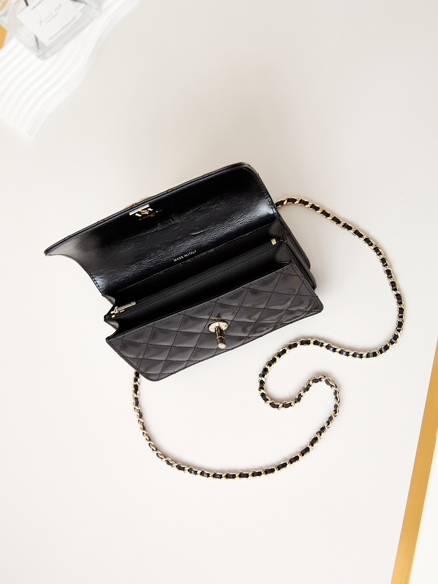 Ch*el 24p woc classic wallet on chain 11x18.5x6cm
