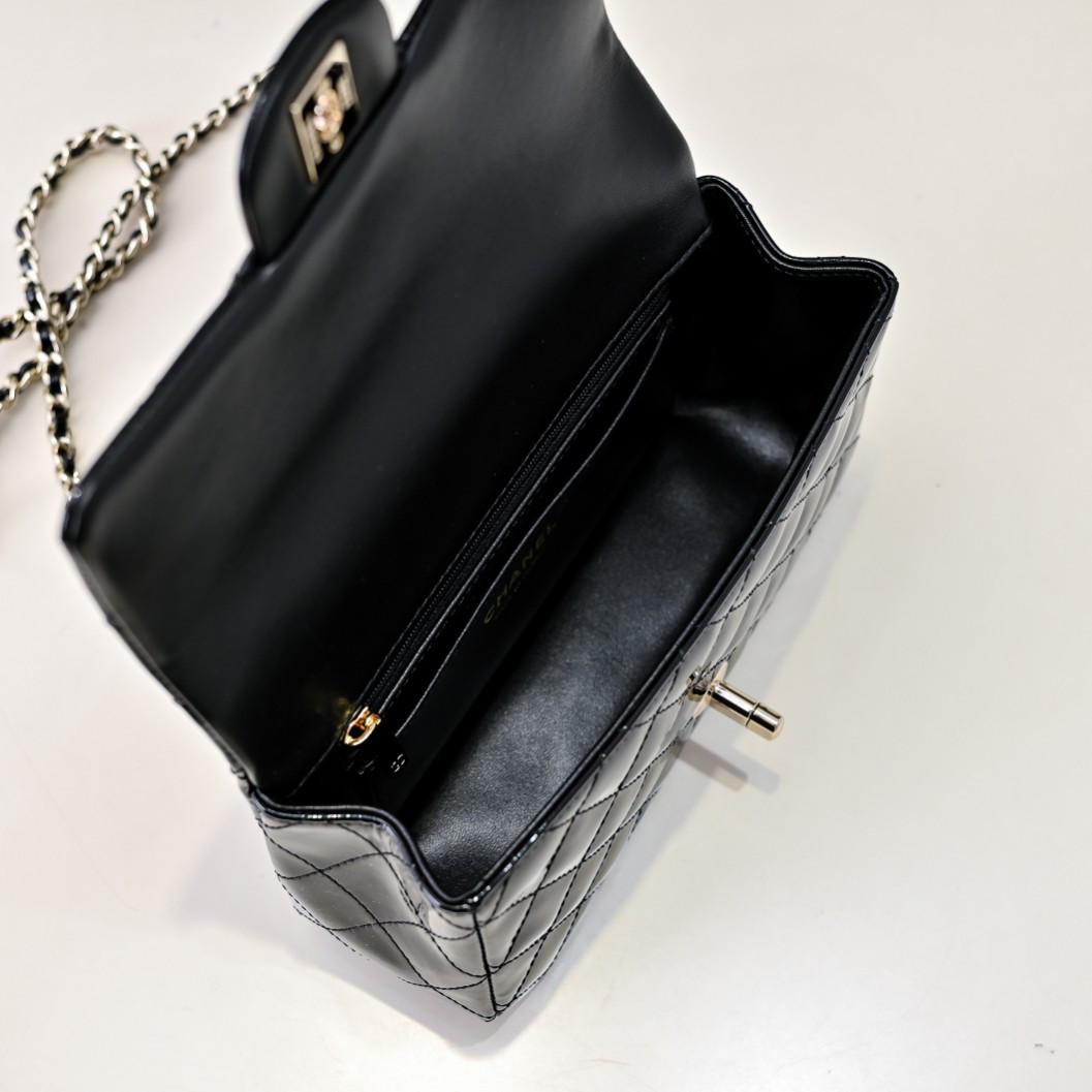 Ch*el mini classic handbag with top handle 20x12x6cm