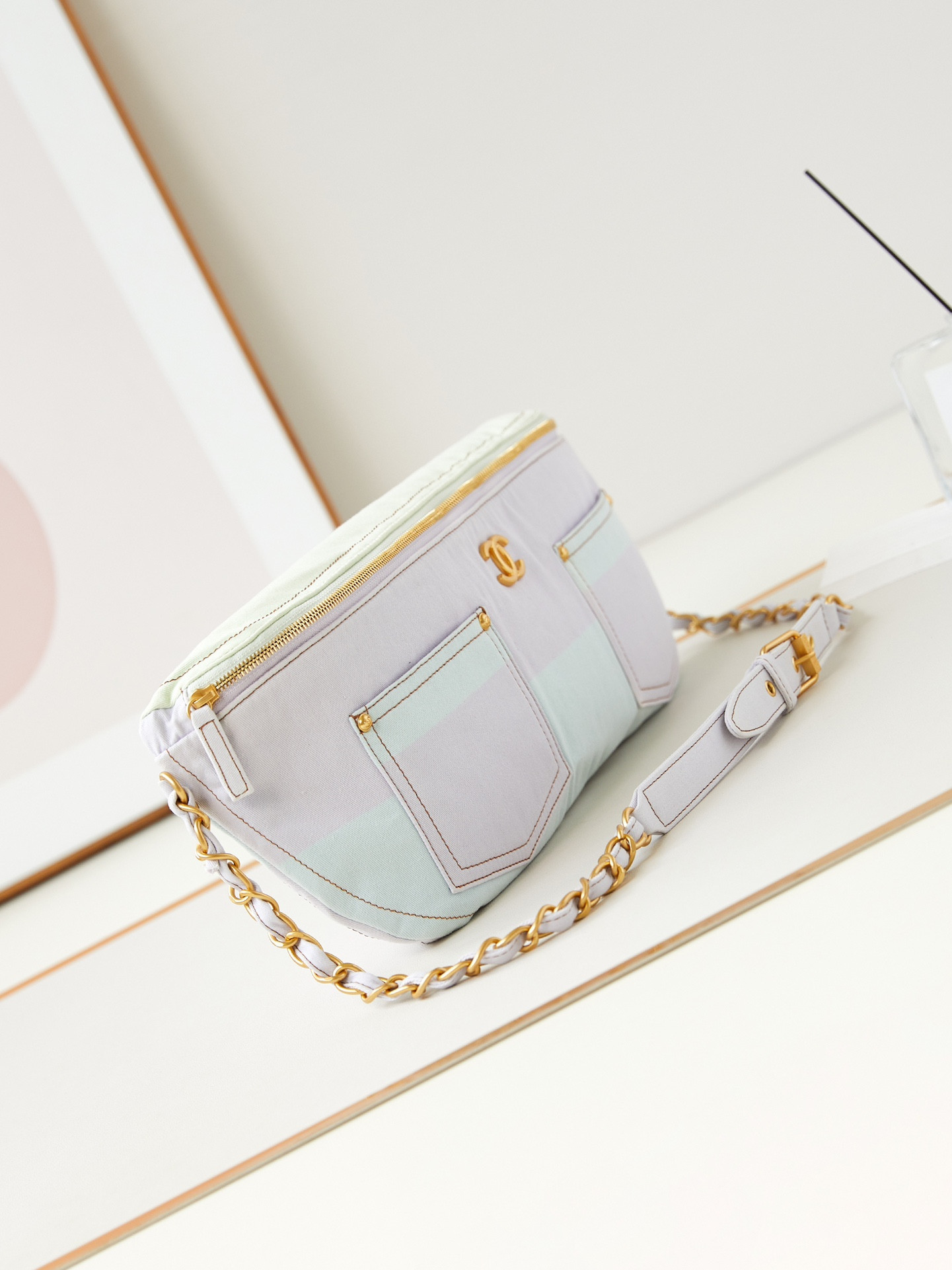 Ch*el waist bag 19x45x9cm