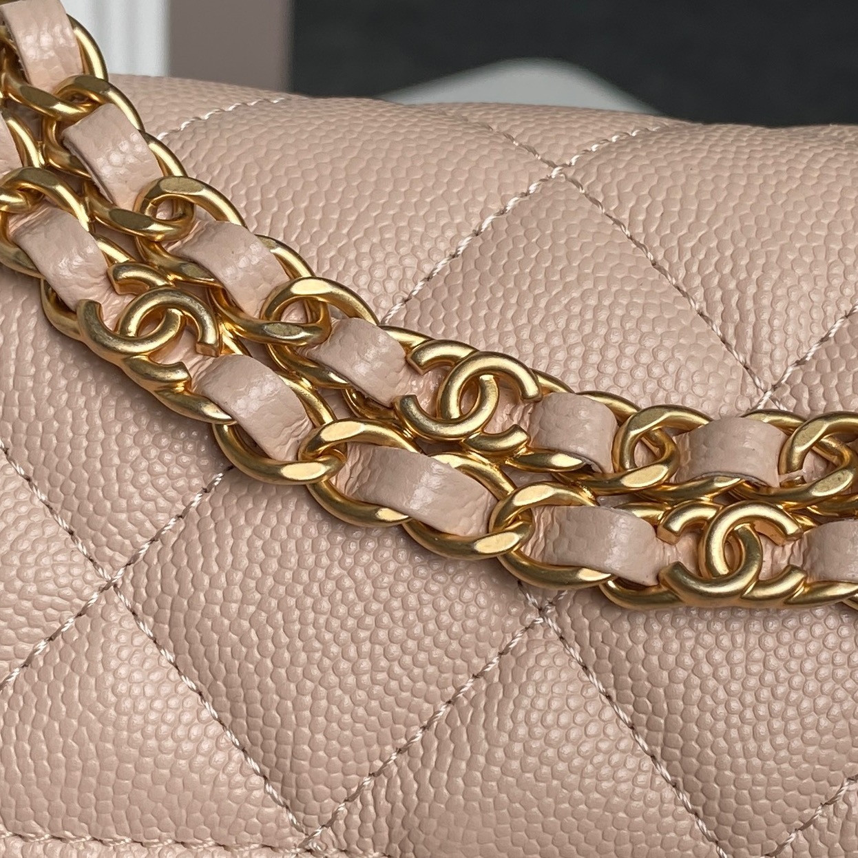 Ch*el flap handbag as5239 18×13×5.5cm