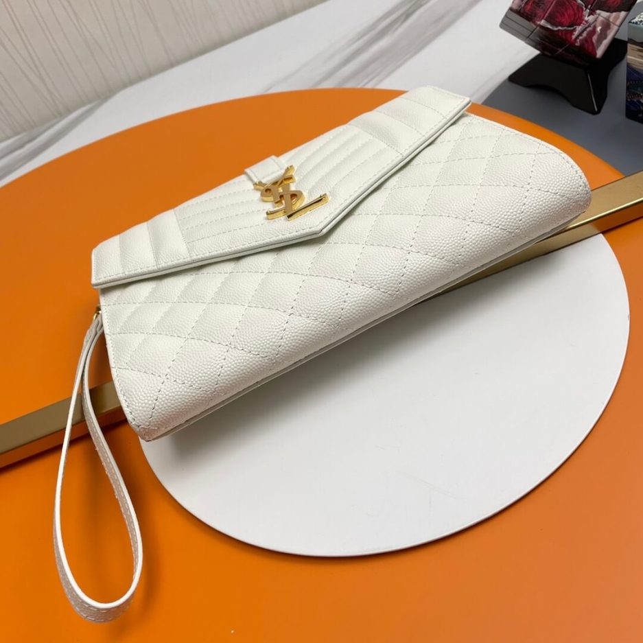 YSL CASSANDRE matelassé leather flap clutch