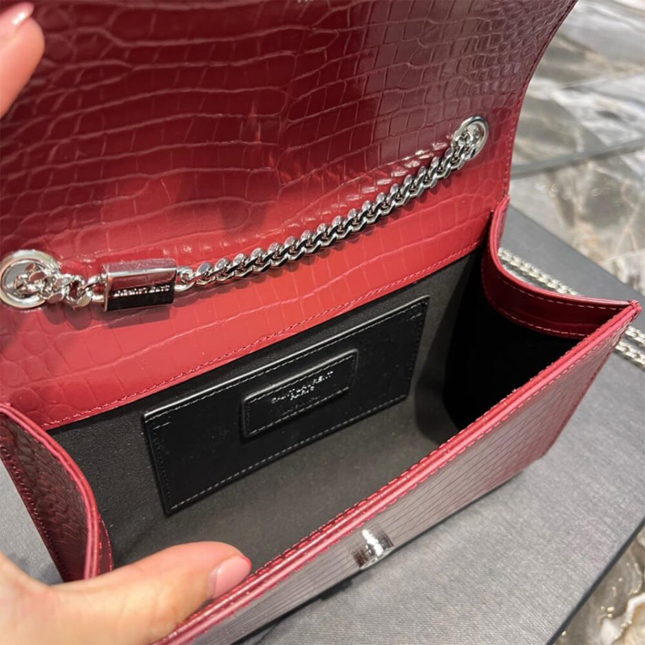 YSL KATE EMBOSSED SHOULDER BAG